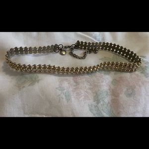 RW&CO Gold and Silver Rhinestone Choker